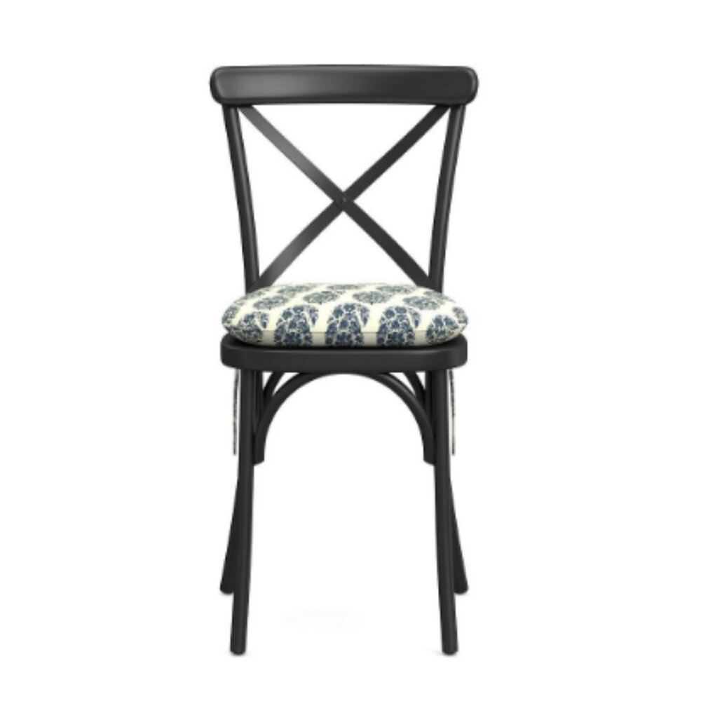 Two (2) Outdoor Bistro Cushions Sunbrella Montauk Floral Blue paisley SOLD OUT